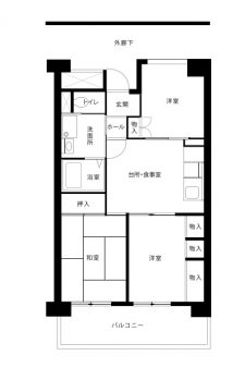 都営住宅｜標準間取り図（3DK）